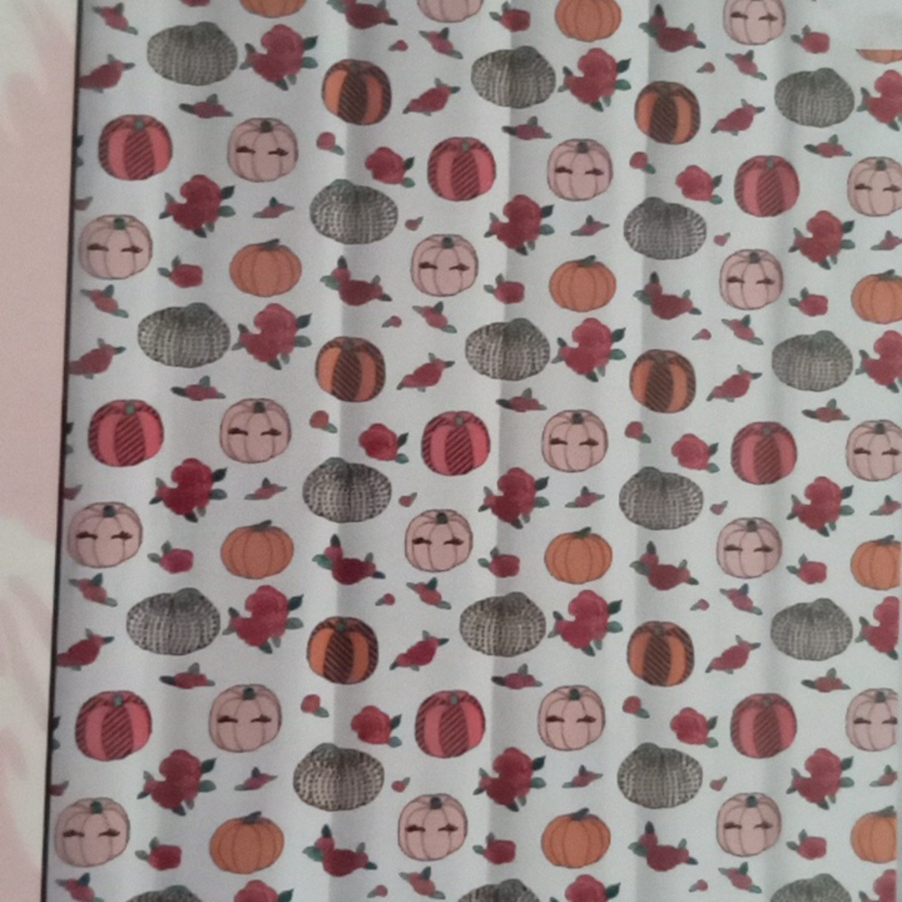 Betsey Johnson Fall Pumpkins Shower Curtain EUC